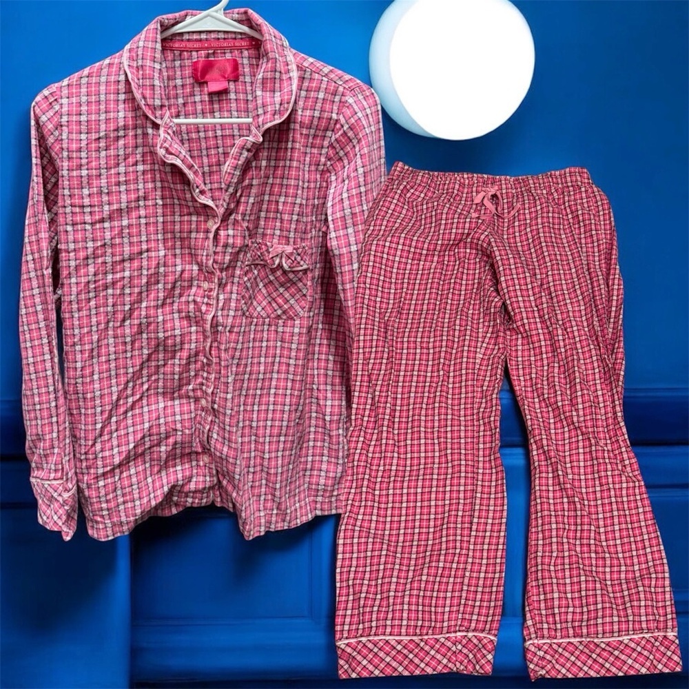 Victoria's Secret Pink Plaid Pajama Set SMALL
